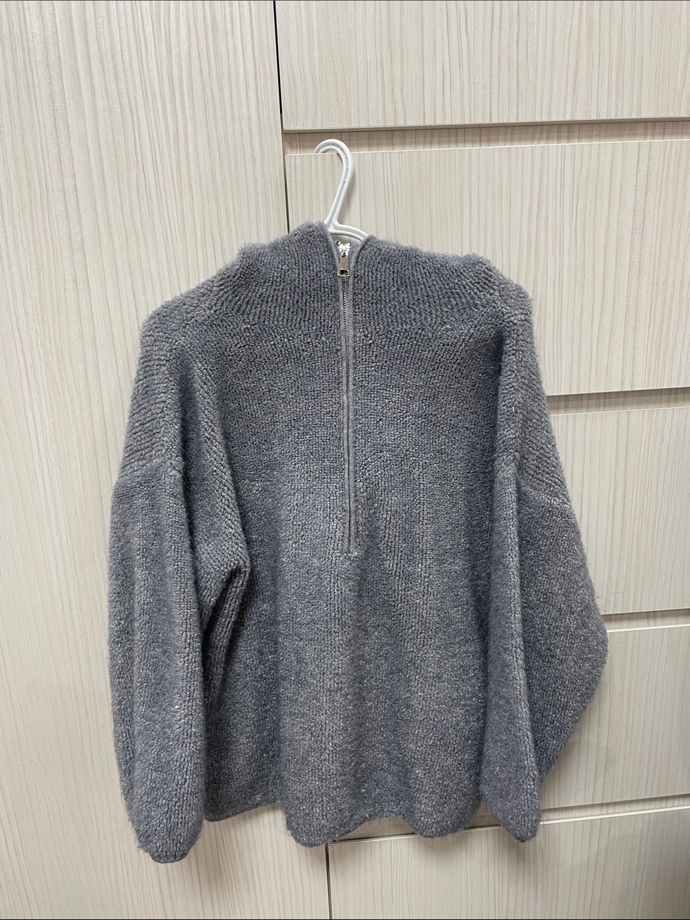Gray Half-Zip Women's Sweater